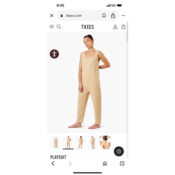 TKEES Playsuit in Bisque Size Large - Picture 4 of 9